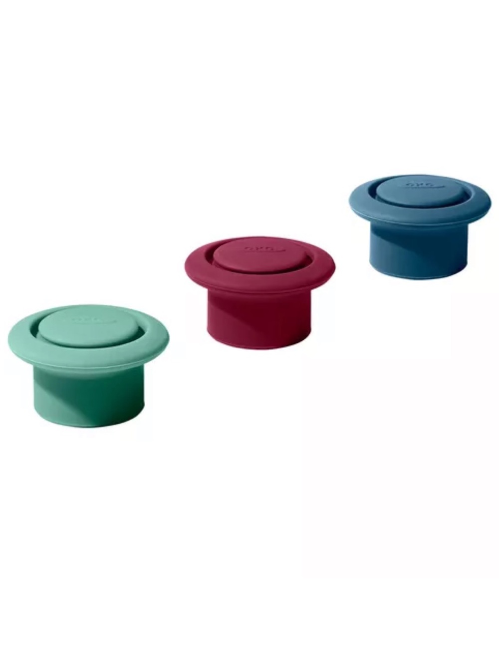 LIKE NEW OXO Good Grips Silicone Wine Stoppers, Set of 3